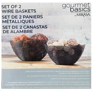 Mikasa Gourmet Basics Modern Metal Baskets, 2 Pieces, for Fruits and Vegetables